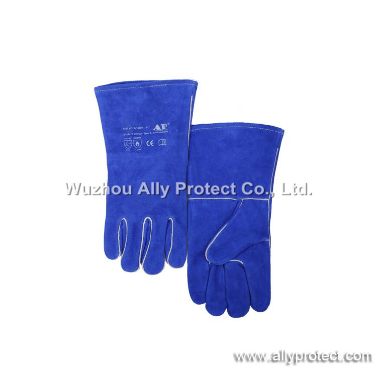 AP-0160 Blue Welding Leather Gloves